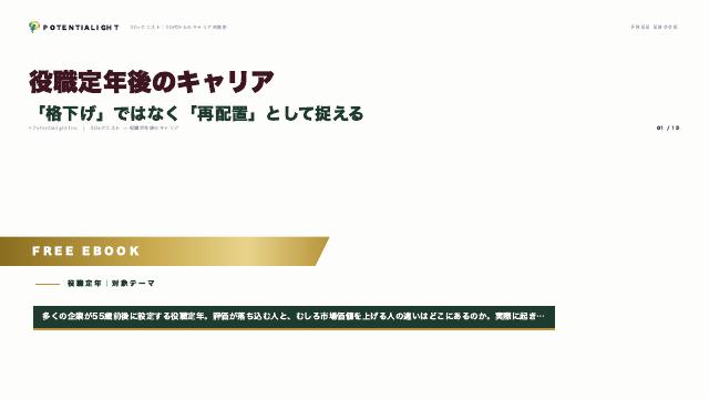 役職定年後のキャリア eBook表紙