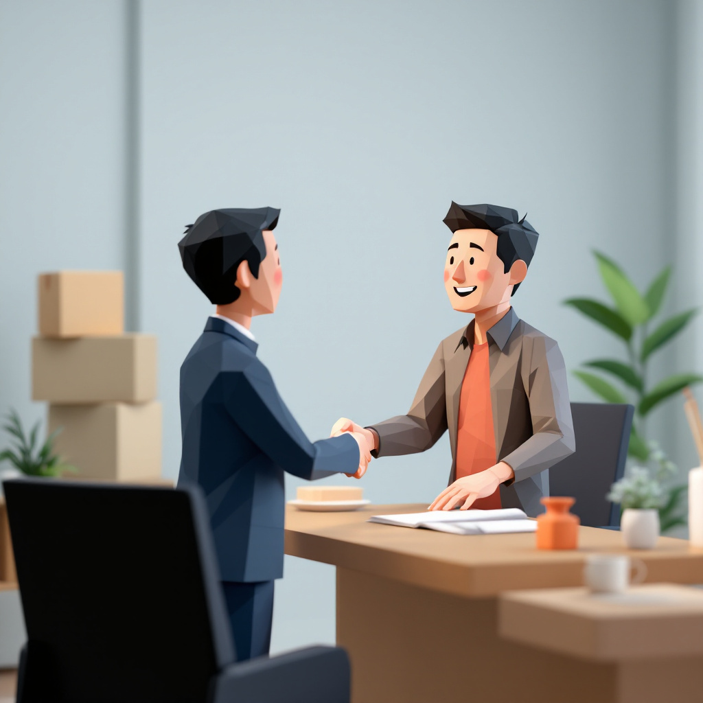 同業界内転職のキャラクターイラスト
