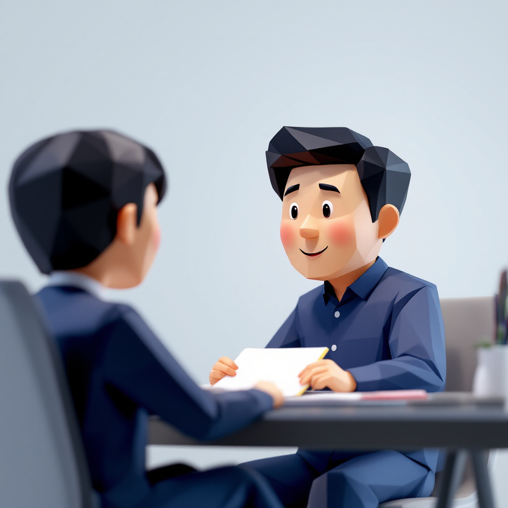 異業種マネージャー転身のキャラクターイラスト