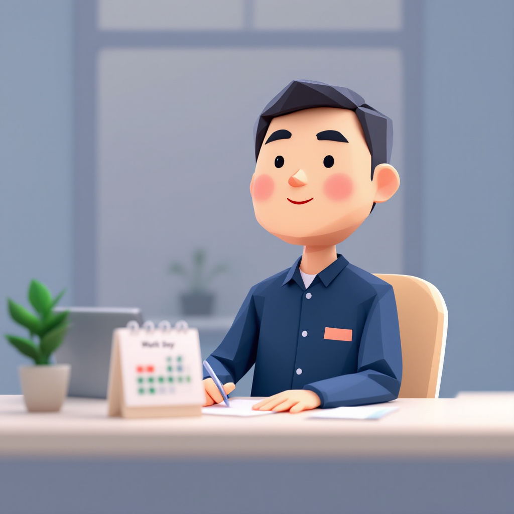 週数日の専門嘱託・パート専門職のキャラクターイラスト