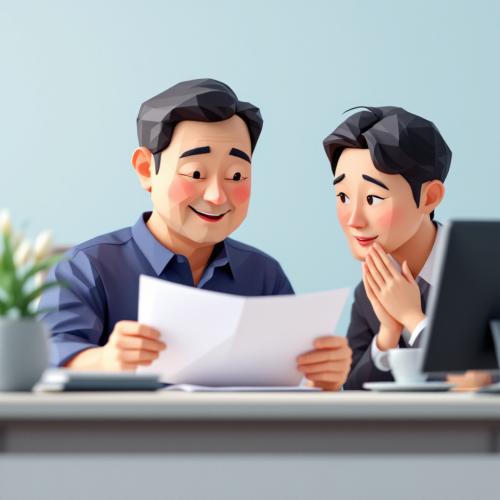 嘱託専門職（役職を降りて現社内で継続）のキャラクターイラスト
